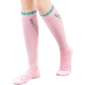 Graduated Compression Socks for Women Travel Flight Nurses Dr Scholls Airplane 15-20 mmhg Cotton Pro (Large)