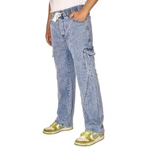 Men's Hiking Pants Cargo Jeans for Hiking, Fishing, Tactical, Jogger - Multi-Pocket Denim Work Pants (L)