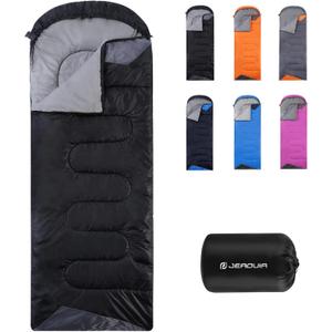 Sleeping Bags for Adults Cold Weather - 20 Degree Big&Tall Size Backpacking Lightweight Waterproof for Girls Boys Mens Teen Women for Camping Hiking Outdoor Travel Hunting with Compression Bags (Black)