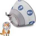 Cat Cone Collar Soft to Stop Licking After Surgery Cat Recovery Collar for Small Large Cats Adjustable Elizabethan Collar (M(Neck 8"-10"), Grey)