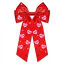 Boderier Valentines Day Hair Bows for Women Girls Conversation Candy Heart Hair Bow Clips Jeweled XOXO Hair Bows Valentines Day Gifts for Her Red XOXO Heart