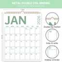 2 x Comix 2026 Wall Calendar 11.5x14 Inch - 12 Month Jan to Dec 2026, Thick 120GSM Paper, Large Blocks Monthly Calendar for Notes, Home Office & School Scheduling (Colorful Large Text)