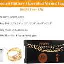 Ariceleo Led Fairy Lights Battery Operated, 4 Packs Mini Battery Powered Copper Wire Starry Fairy Lights for Bedroom, Christmas, Parties, Wedding, Centerpiece, Decoration (5m/16ft Warm White)