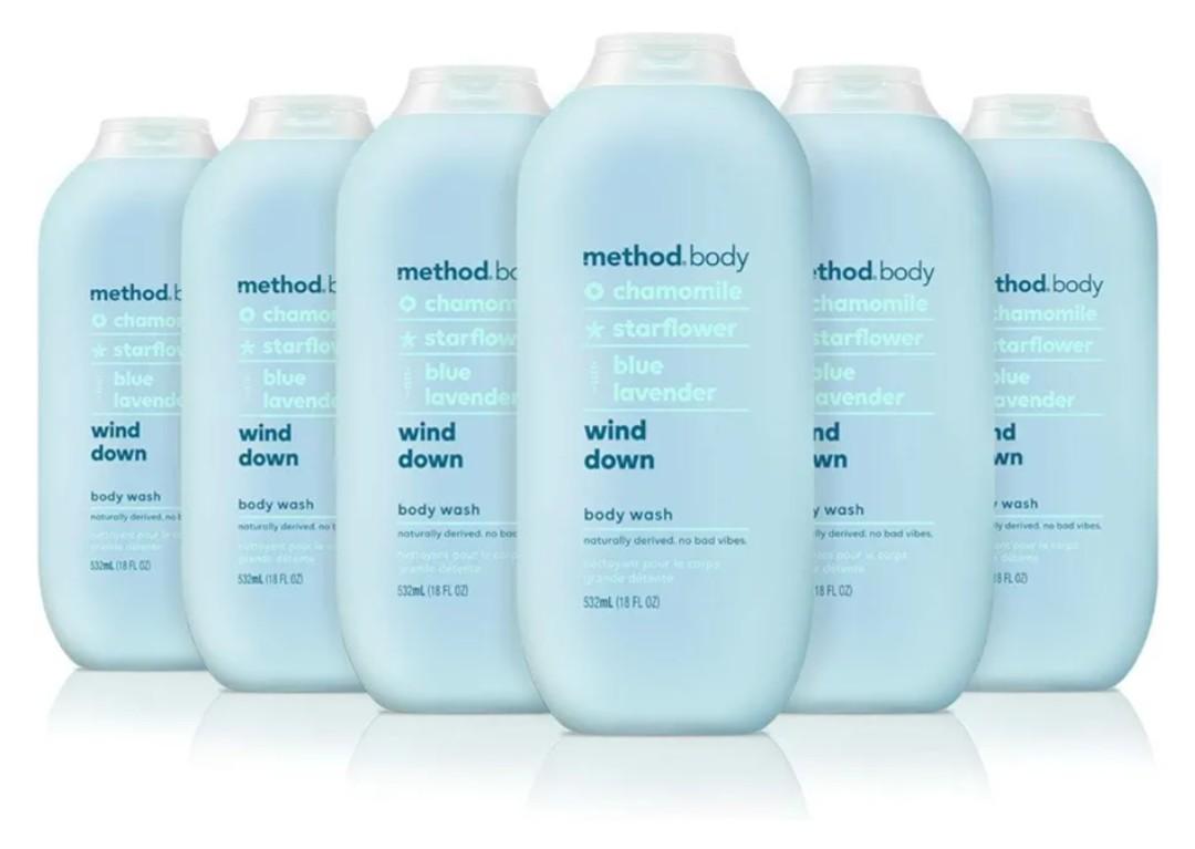 Method Body Wash, Wind Down, 18 oz, Pack of 6