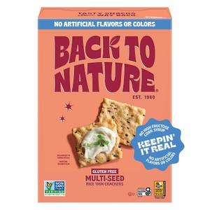 Back to Nature Gluten Free Crackers, Non-GMO Multi-Seed Rice Thins, 4 Ounce, 0.33 Ounce (EXP 10/15/26)