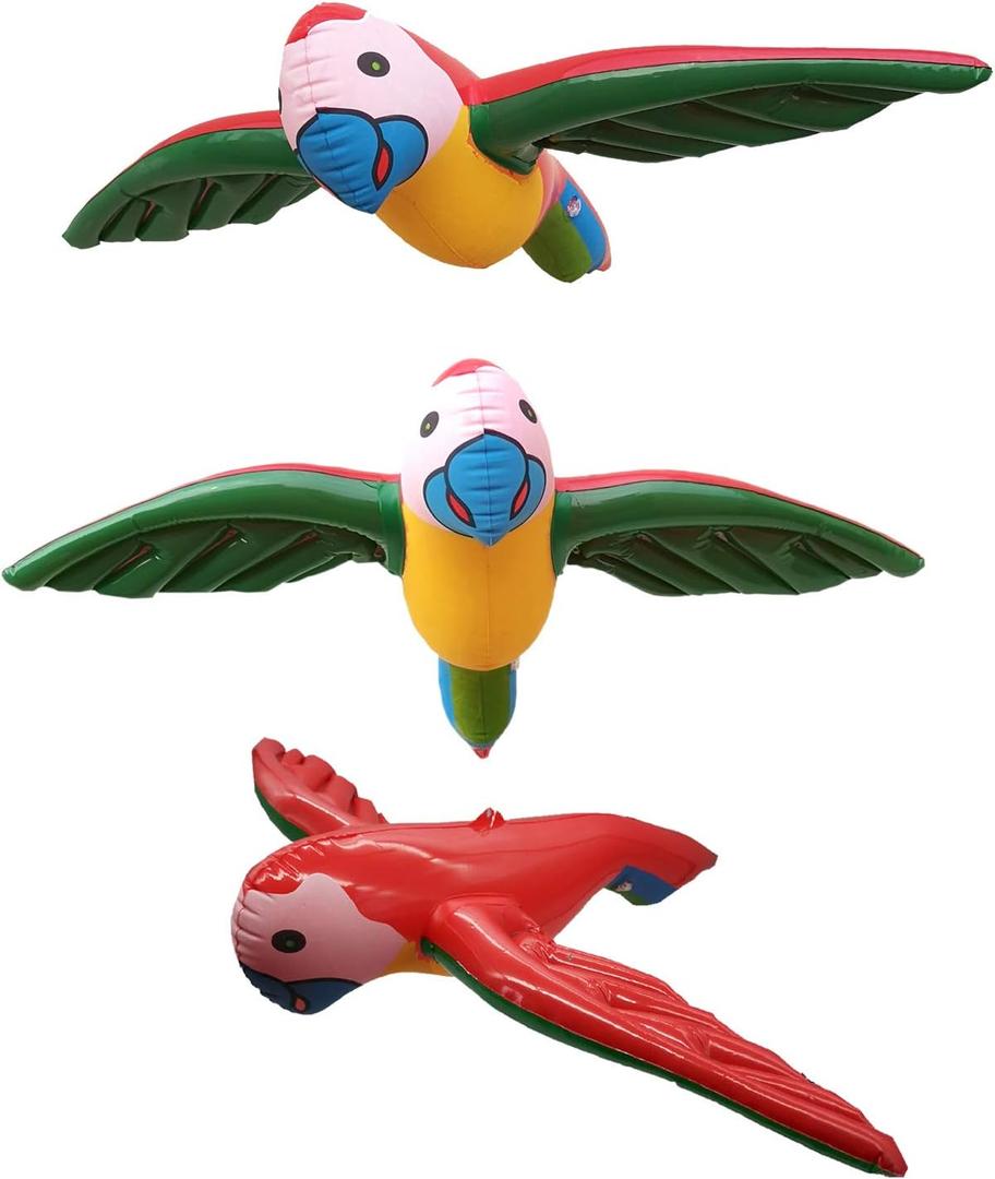 3 Pieces Inflatable Flying Parrot Inflatable Parrot Decorations for Tropical Party Gift Luau Decoration