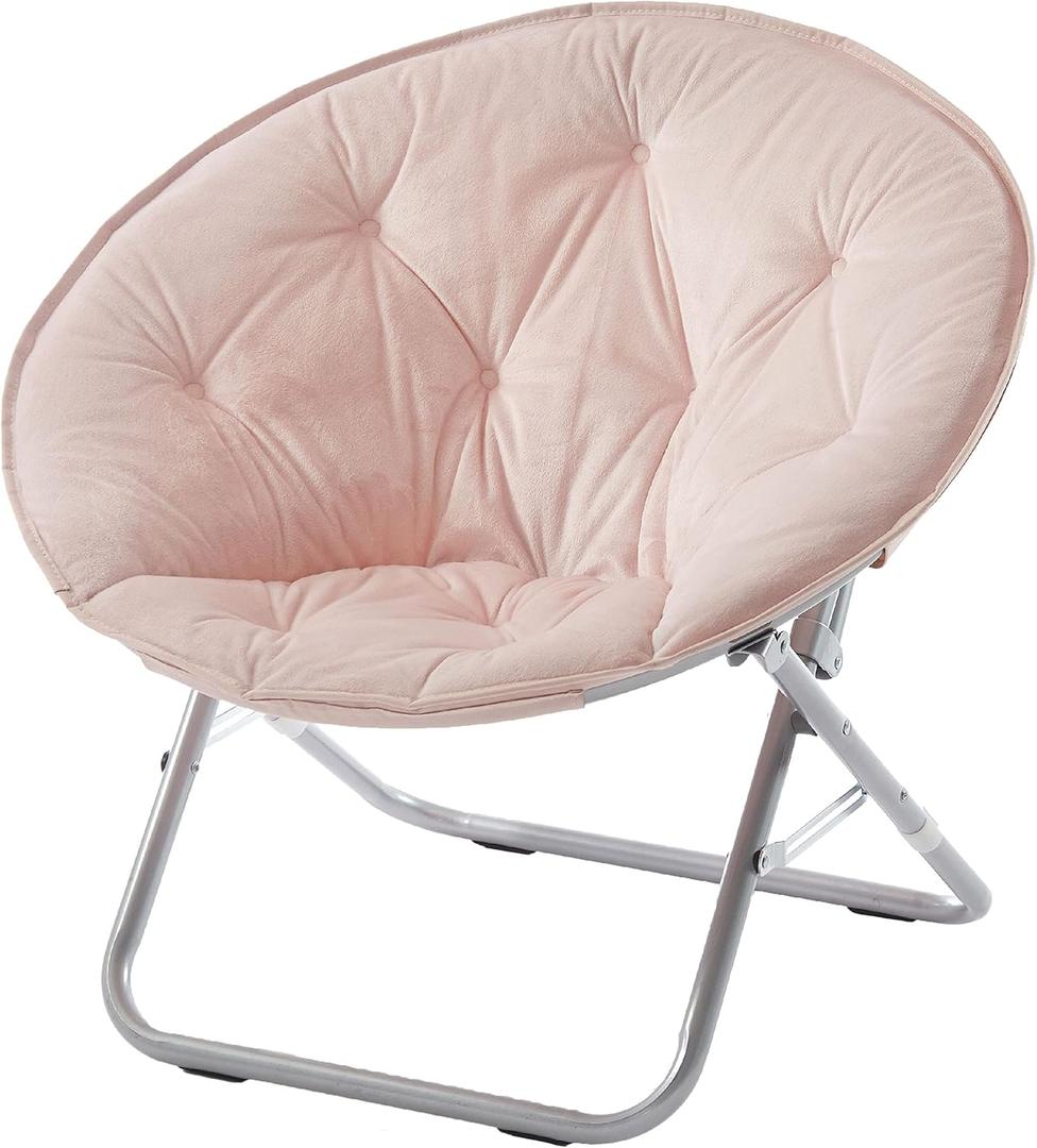 Urban Lifestyle Micromink Saucer Chair, Blush, 29.5"h X 32"w X 22"d