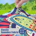 Moosfor Picnic Table Cover with Bench Covers, Elastic Fitted Spandex Tablecloths for 8 Foot Rectangle Tables, Stretch Washable Patio Tablecloth for Outdoor, Camping (Paisley, 30"x96")