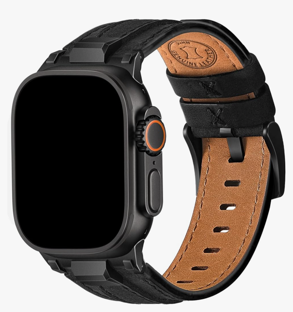 Wristitani Leather Bands Compatible with Apple Watch Band 49mm 46mm 45mm 44mm 42mm for Men, Metal Connector & Genuine Leather Replacement Straps for iWatch Ultra3/2/1 SE3/2/1 Series 11 10 9 8 7 6 5 4