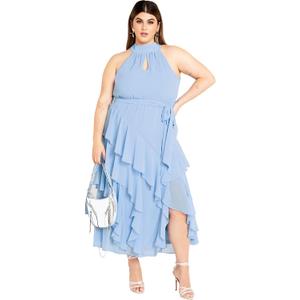City Chic Women's Apparel Women's Mandy Maxi Dress (Baby Blue, 16)