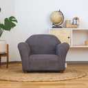 Roundy Toddler Armchair with Soft Microsuede Upholstery Durable Wooden Frame, Ergonomic Design, Fully Assembled, Comfortable Kids Chair for Ages 2-5, Ideal for Bedroom, Playroom & Daycare Use.
