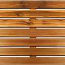 Villa Acacia Wooden Bath Mats -23 x 23 Inch Acacia Wood Indoor or Outdoor Shower Mats - Slated Platform Wood Shower Mat for Floor