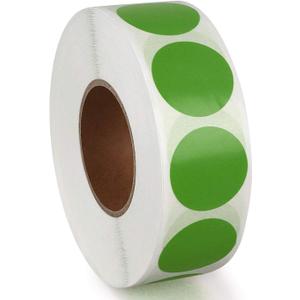 Dot Stickers Removable Colored 1 Inch 2pcs (Green)