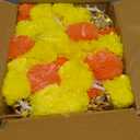 Marigold Garland for Decoration 5 Pcs of 5 feet Long Strands Artificial Marigold Flowers with Bell, Indian Dcor for Pooja/Diwali Decorations/Christmas (Orange + Yellow)