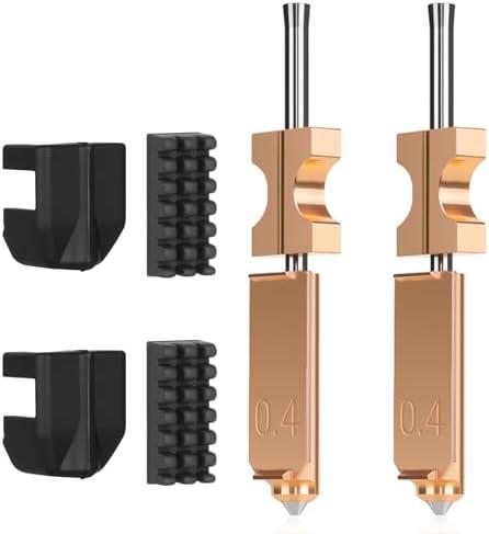 2PCS 0.4mm AD5X Nozzle,Quick-Swap Copper Alloy Hardened Steel 3D Printer Nozzle Support High Flow Printing ONLY Compatible with Flashforge AD5X 3D Printer