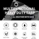TARPAL 6x14 Feet Tarps Silver 10.5Mil Multipurpose Protective Cover | Heavy Duty Tarp Waterproof with grommets,Snow or UV Protection, Durable Reinforced Edges