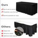 Nasitos Black Rectangle Tablecloths, 2 Pack - 72 x 30 Inch - Stretch Spandex & Polyester Fitted Table Skirts for 6FT Tables, Party, Banquet, Wedding