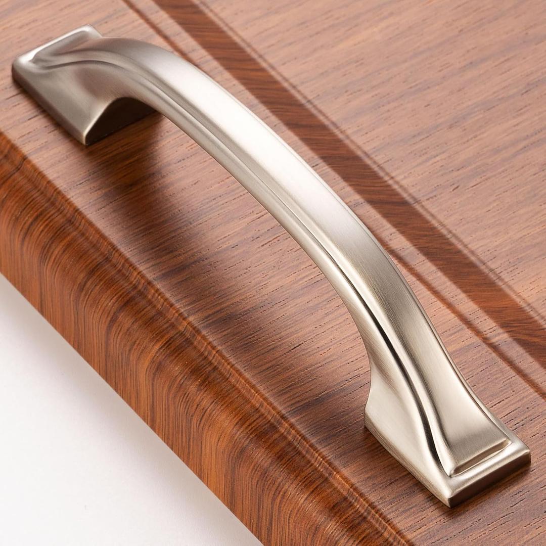 BEROSSA 10 Pack Brushed Nickel Cabinet Pulls 3 Inch Satin Nickel Cabinet Handles Nickel Hardware for Kitchen Cabinets 8222 Drawers Bedroom Dresser Bathroom Vanity Cupboard