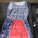 Women's Boho Floral Sleeveless Maxi Sundresses Casual Loose Summer Beach Vacation Tank Dresses with Pockets, S 