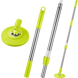 Spin Mop Replacement Handle 360 Degree Spin Mop Pole Handle Replacement Rotating Telescopic Stick for Head Replace Spinning Household Cleaning Accessories for Home(Green)