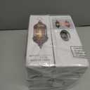 Threan 4 Pcs Ramadan Lantern Hanging Hexagon Decorations Ramadan Mubarak Lantern LED Eid Mubarak Lights Kids Gifts for Home Muslim Islam Festival Porch Decor(White)