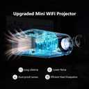 Mini Projector with WiFi and Bluetooth, Outdoor Portable Mini Projector for iPhone Supports 1080P with Built-in Speaker, Movie Projector for Home Theater Compatible with iOS/Android/PC/TV Stick/HDMI