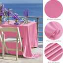 TURSTIN 8 Packs Pink Satin Tablecloth 102 x 58 Inch Overlay Satin Table Cover Rectangle Bright Silk Tablecloth Smooth Fabric Table Decoration for Wedding Banquet Party Events