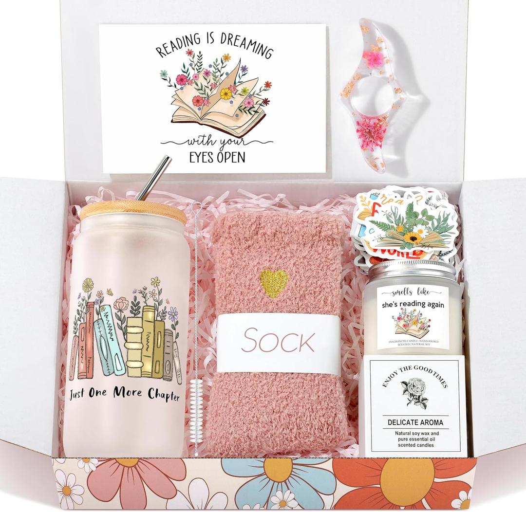 Book Lovers Gifts, Book Accessories Bookish Gifts for Women, Christmas Gift for Readers Author Set of 4