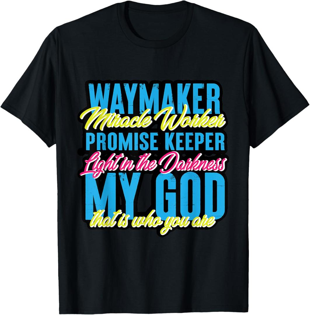 Waymaker Miracle Worker Graphic Design For Christian T-Shirt 5X