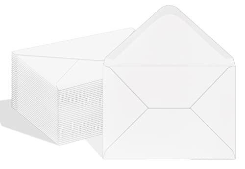 Ouzoustate A7 Envelopes 100 Pack White 5x7 V Flap Invitation Envelopes for 5x7 Photos,Cards, Birthday, Weddings, Graduations, Announcements, Baby Shower 5.28 "x 7.13"(white)