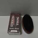 Striking Viking Boars Hair Beard Brush for Men - 4.2" Ergonomic Design with Naturally Derived Beach Wood - For Men's Beard & Mustache Care
