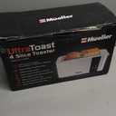 Mueller UltraToast Stainless Steel Toaster 4 Slice Extra-Wide 1.6" Slots for Artisan Bread, Bagels & Frozen Waffles, 6 Browning Levels, LED Display, Cancel/Defrost/Reheat, Removable Crumb Tray