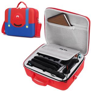 PONYRC Mario Carrying Case for Nintendo Switch 2 (2025), Large All in One Hard Travel Case with Game Card Slots, Portable Full Protection Carry Bag for Switch 2 Console, Pro Controller and Accessories