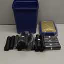 Bathroom Trash Can with Lid 4 Gallon Trash Can with Swing Lid Navy Blue Small Garbage Can Bathroom Garbage Can with 300 Counts Trash Bags for Kitchen Bedroom Office