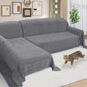 ALIECOM Sectional Couch Covers L Shape Sectional Sofa Cover for Dogs 2 Piece Thick Chenille L Shaped Couch Cover Blanket Chaise Sofa Slipcovers Pet Furniture Protector Washable (X-Large, Light Grey)