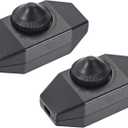 MECCANIXITY Rotary Cord Switch, AC 220V 2A 150W Slide Control All Range No Welding Screw Terminal Lamp Dimmer, Black, Pack of 2