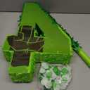 Number 4 Pinata 16 INCH Super Green Hero for Boys & Girls  Birthday Decorations with Piata Stick, Blindfold & Confetti Fillable Party Supplies (hlk-4th)