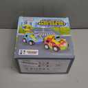 Prextex 2 Pack Cartoon Remote Control Cars for Toddlers - Police Car and Race Car with Steering Wheel Controllers and Lights - Different Frequencies So Both Can Race Together - Toddler Gift 18+ Months