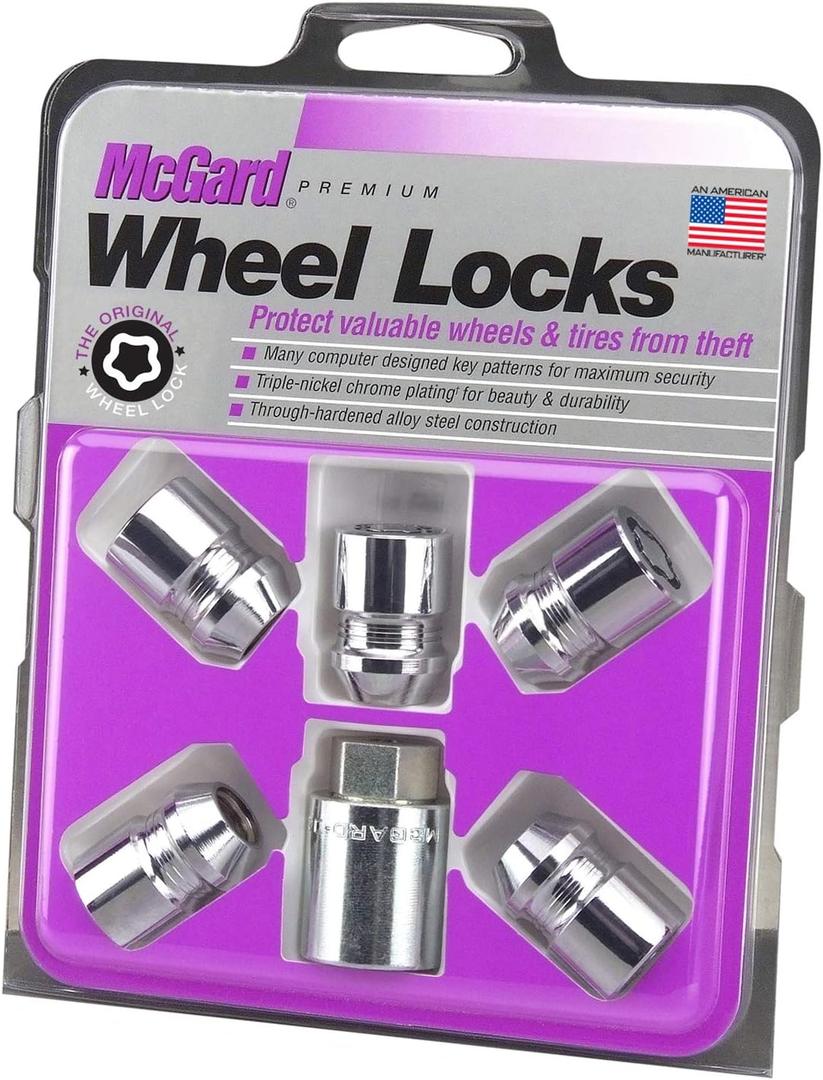 McGard 24552 Chrome Cone Seat Wheel Locks (M12 x 1.25 Thread Size) - Set of 5