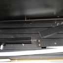 Small Farmhouse Wood Entryway Table Narrow Console Table with Storage Behind Couch Sofa Table with Shelves Entry Way Table with Open Storage, Easy Assembly, 32" Embossed Wood Grain Black