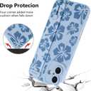 Fiyart Designed for iPhone 16 Case Cute Flowers with Strap Soft TPU Phone Cover Protective Camera Lens Protection for Women Men Floral Bumper with Stand 6.1"-Blue