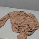 Cakulo Womens Spring Summer Crochet Bell Sleeve Tops Off The Shoulder Knit Sweater Top Beach Cover Up (Small, Khaki)
