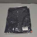 BAYAMO Men's Button-Down Striped Shirts Casual Long Sleeve Cotton Linen Collared Shirts Fashion Business Dress Shirt Navy XL (XL)