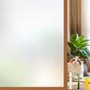 COUNTEWOL Window Privacy Film Frosted Glass Window Film Heat Blocking Window Tinting Film for Home Non Adhesive Static Cling Removable Frosting Bathroom Door (Pure, 23.6 x 157.4 Inch)