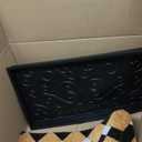 Black Metal Boot Tray with Tan & Black Chevron Coir Insert, 24.5" x 14"