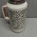 Hydraful 64 oz Tumbler with Handle and Straw - 100% Leak-Proof - Insulated Cup Reusable Stainless Steel Large Water Bottle Travel Mug for Gym, Hiking, and Camping - Gifts for Women Men Him Her (Leopard heart print)