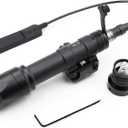 Tactical Picatinny Flashlight M600C Light LED Whitelight with Strobe Weapon Rifle Light, with Remote Pressure Switch Tactical Light 400 Lumens, Black
