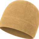 Warm Fleece Beanie Soft Skull Cap Lightweight Watch Caps Winter Hat for Men and Women (Khaki)