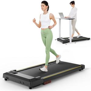 UREVO Under Desk Treadmill for Office Under Desk, Walking Pad 2 in 1 for Home/Office, Portable Walking Pad Treadmill with Remote Control, LED Display