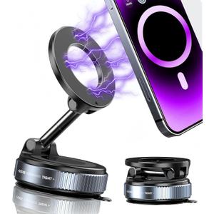 snanlen Upgraded 360 Vacuum Magnetic Phone Holder, Magnetic Car Phone Mount, Hands-Free Suction Cup Phone Holder for Car/Gym/Mirror/Shower, Car Mount Compatible with iPhone 17 Pro Max/Android